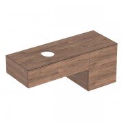 Тумба підвісна для накладної раковини Geberit VariForm 135 см з трьома висувними ящиками темний горіх 501.192.00.1