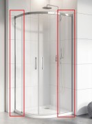 Комплект душових бічних стінок Radaway Idea PDD 80х100 нерухомі прозоре скло 387153-01-01