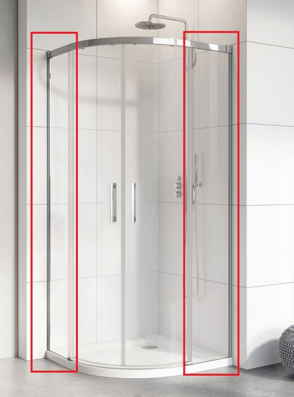 Комплект душових бічних стінок Radaway Idea PDD 100х100 нерухомі прозоре скло 387142-01-01