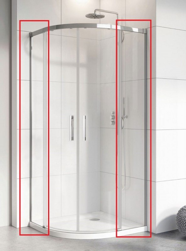 Комплект душевых боковых стенок Radaway Idea PDD 90х100 неподвижные прозрачное стекло 387157-01-01
