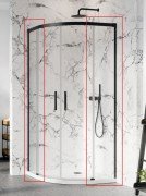 Комплект душевых боковых стенок Radaway Idea Black PDD 80х100 неподвижные прозрачное стекло 387153-54-01