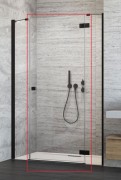 Душові двері Radaway Essenza New Black DWJS 130 правобічна прозоре скло 385032-54-01R