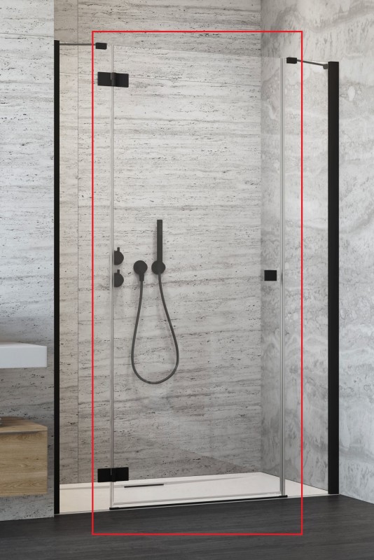 Душові двері Radaway Essenza New Black DWJS 130 лівостороння прозоре скло 385032-54-01L