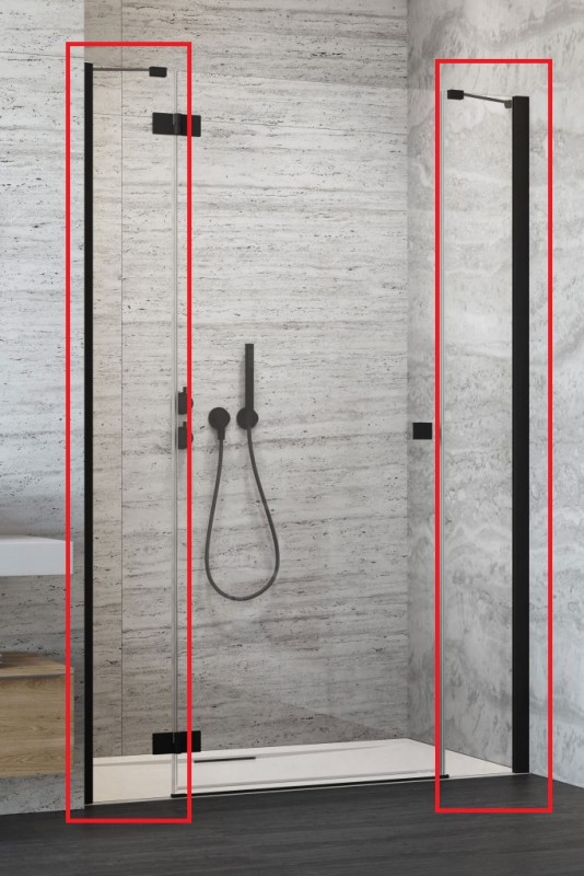 Комплект душевых боковых стенок Radaway Essenza New Black DWJS неподвижные прозрачное стекло 384090-54-01