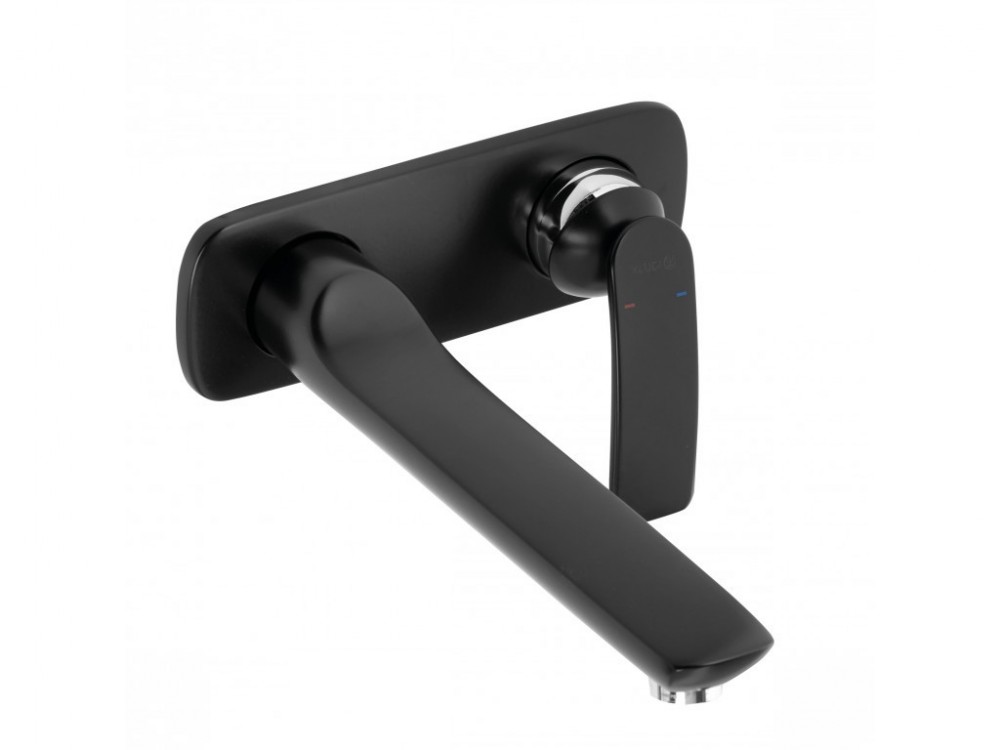 Смеситель для раковины Kludi Balance настенный черный матовый/хром 522478775