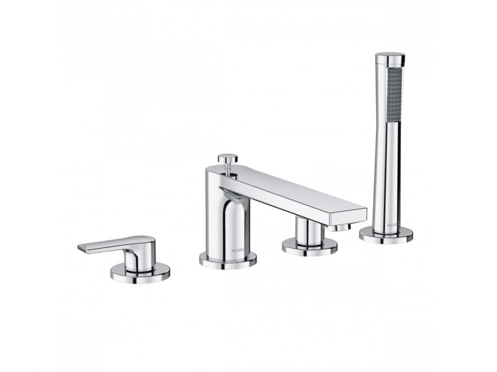 Смеситель на борт ванной Kludi Zenta SL на 4 отверстия с ручным душем хром 484240565