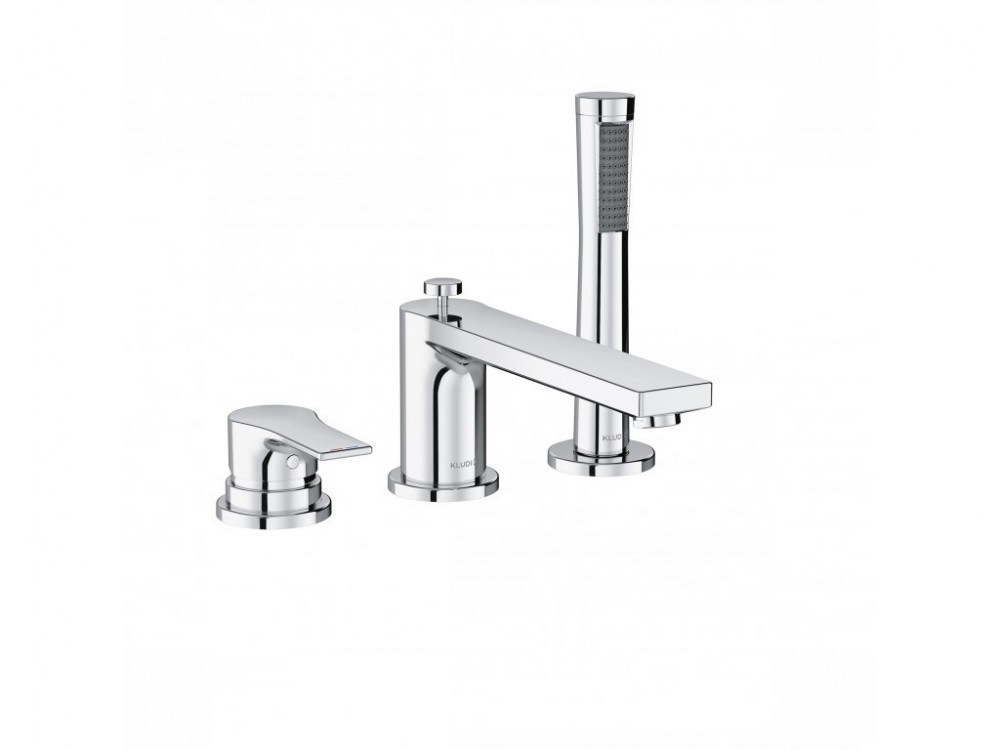 Змішувач на борт ванни Kludi Zenta SL на 3 отвори з ручним душем хром 484480565