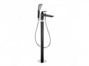 Смеситель для ванной Kludi Balance напольный с ручным душем черный матовый/хром 525908775