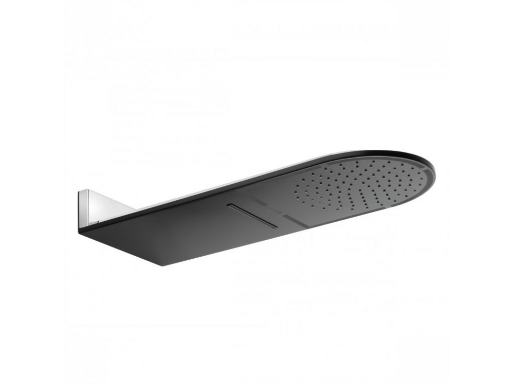 Верхний душ со стены Kludi A-Qa черный матовый/хром 6488087-00