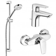 Набор смесителей для ванной Kludi Pure&Solid с душевым гарнитуром хром 348450575