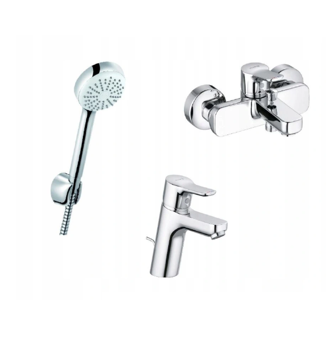 Набір змішувачів для ванни Kludi Pure&Easy з душовим гарнітуром хром 376900565