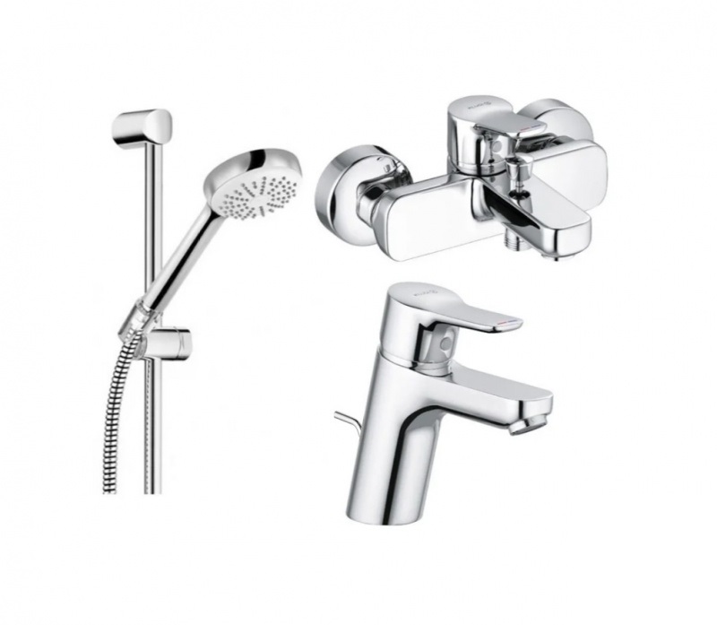 Набір змішувачів для ванни Kludi Pure&Easy з душовим гарнітуром хром 376920565