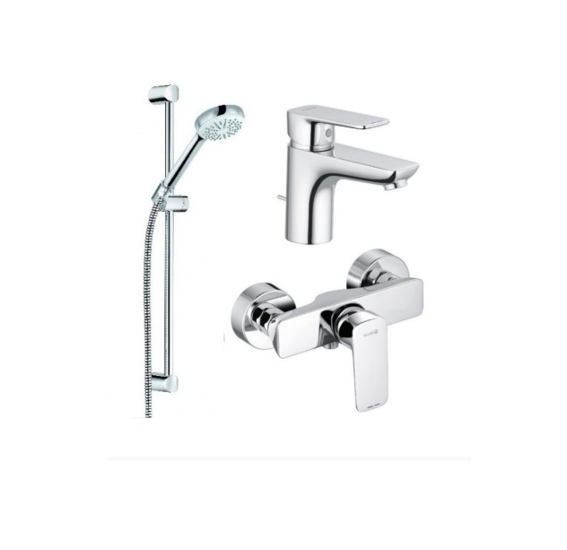 Набор смесителей для ванной Kludi Pure&Style с душевым гарнитуром хром 408450575