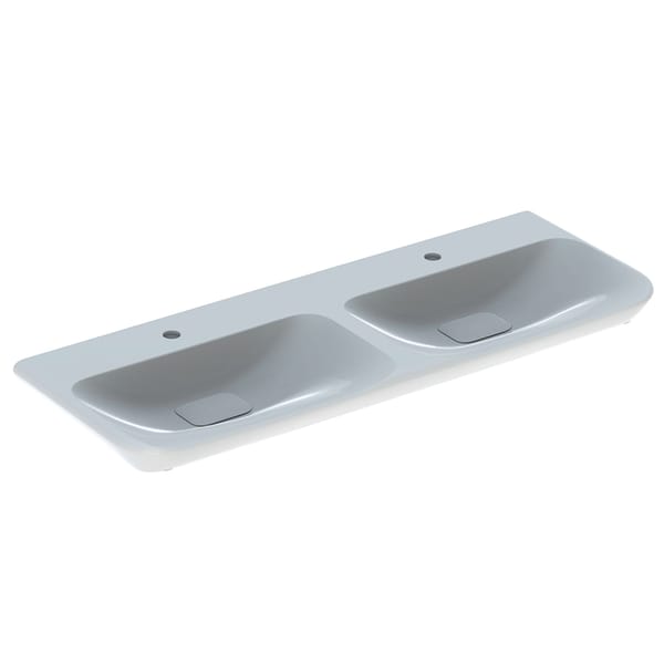 Раковина для ванної Geberit myDay подвійна санфарфор білий/спеціальне керамічне покриття KeraTect 135430600