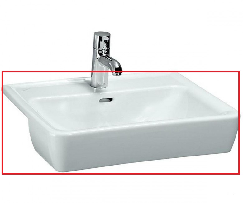 Раковина для ванної Laufen Pro A напів вбудована 56 см без отвору під змішувач білий H8129610001091