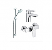 Набор смесителей для ванной Kludi Pure&Style с душевым гарнитуром хром 408450575