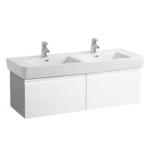 Тумба для подвійної раковини Laufen Pro A підвісна ДВП білий глянсовий H4830820954751