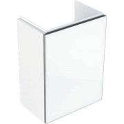 Тумба для раковины Geberit Acanto с одной дверью и сифоном ДСП  белый ультраглянцевый/белое глянцевое стекло 500.607.01.2