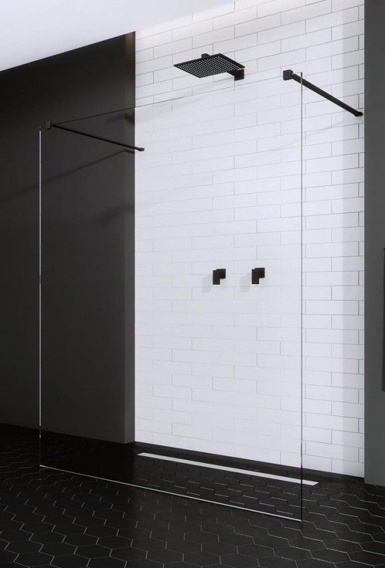 Стінка душова Radaway Modo X I Black Walk-in 130 см чорний/прозоре скло 388334-54-01