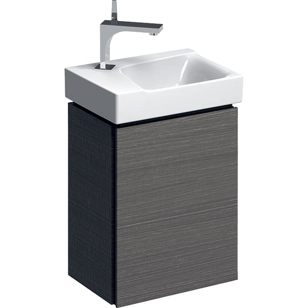 Тумба для раковини Geberit Xeno² з одними дверима ЛДСП сірий/меламін деревна структура 500.502.43.1