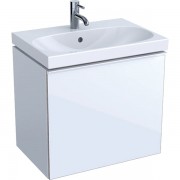 Тумба для раковины Geberit Acanto с укороченным вылетом ДСП белый глянец/белое глянцевое стекло 500.614.01.2