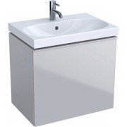 Тумба для раковини Geberit Acanto з укороченим вильотом ДСП пісочно-сірий матовий/пісочно-сіре глянцеве скло 500.614.JL.2