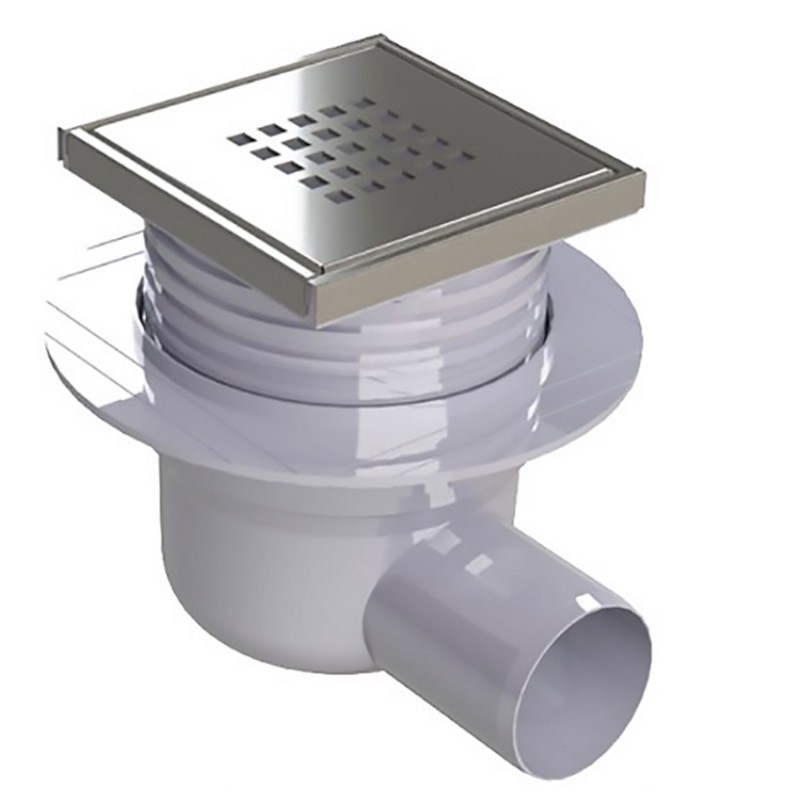 Зливний трап для душу Prevex Cubo з литою сталевою решіткою 106x106 мм WDR-110-01-4402-01