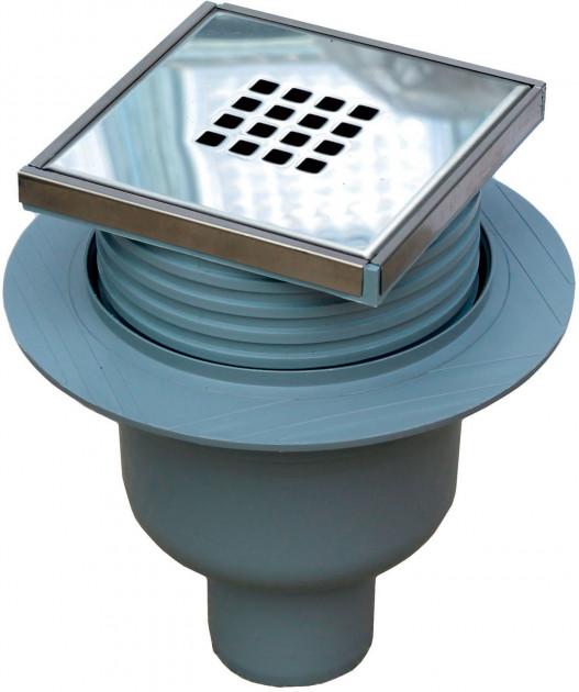 Сливной трап для душа Prevex Cubo с литой стальной решеткой 106x106 мм WDR-110-01-4412-01