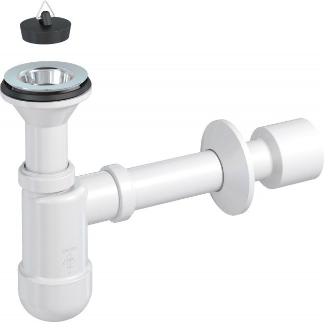 Сифон для раковини Prevex Basic телескопічний 32/50 мм з гумовою пробкою PR3-D4N35-003