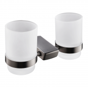 Стакан для зубних щіток Imprese Grafiky подвійний чорний нікель/матове скло ZMK041807240