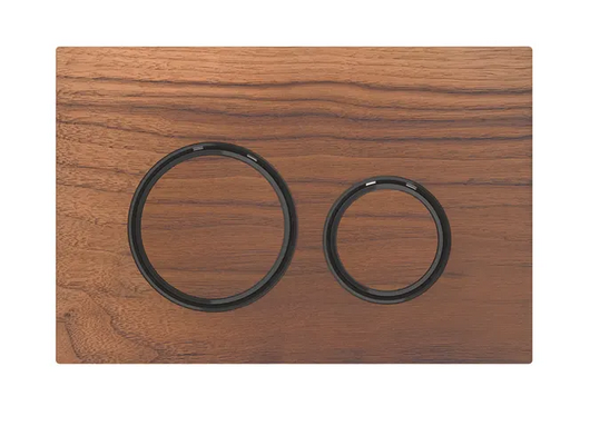 Панель змиву для унітазу Geberit Sigma21 подвійний змив декоративні кільця хромований чорний/панель і клавіші чорний горіх 115.651.JX.1