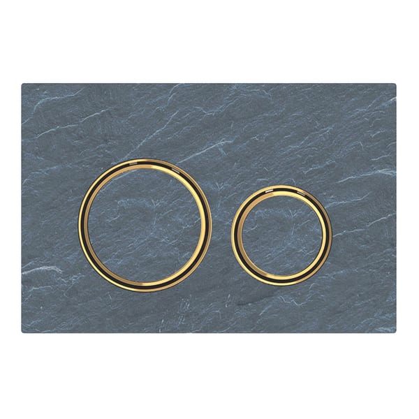 Панель змиву для унітазу Geberit Sigma21 подвійний змив декоративні кільця латунь/панель і клавіші сланець Mustang 115.652.JM. 1