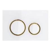 Панель смыва для унитаза Geberit Sigma21 двойной смыв декоративные кольца латунь/панель и клавиши белый 115.652.SI.1