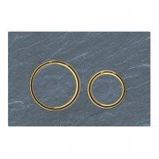 Панель смыва для унитаза Geberit Sigma21 двойной смыв декоративные кольца латунь/панель и клавиши сланец Mustang 115.652.JM.1