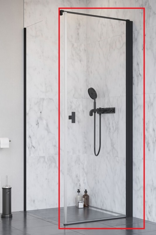 Душові двері Radaway Nes 8 Black KDJ I 90 правосторонні чорний/прозоре скло 10072090-54-01R