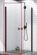 Душові двері Radaway Nes 8 Black KDD I 90 лівобічні чорний/прозоре скло 10071090-54-01L