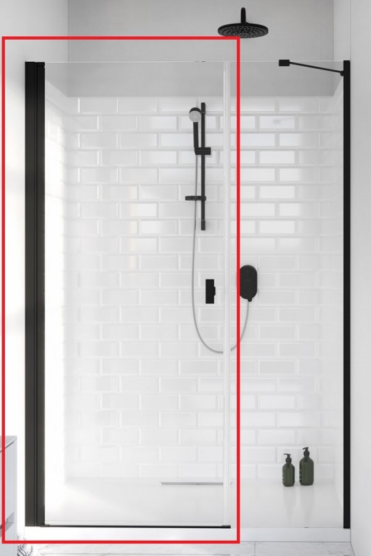 Душевые двери Radaway Nes 8 Black DWS 69,5 левосторонние черный/прозрачное стекло 10078110-54-01L