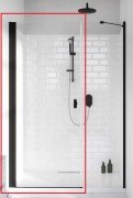 Душові двері Radaway Nes 8 Black DWS 69,5 лівобічні чорний/прозоре скло 10078110-54-01L