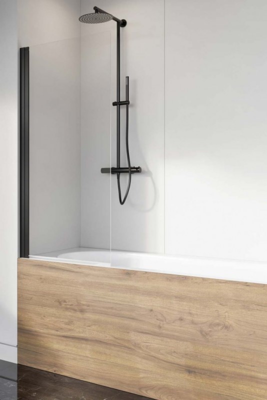 Шторка для ванної Radaway Nes 8 Black PNJ I 60 ліва чорний/прозоре скло 10061060-54-01L