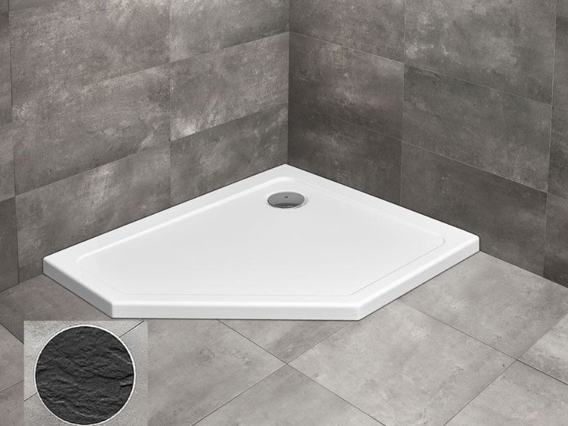 Душовий піддон Radaway Doros PT E Stone Anthracite 100х90 правобічний під камінь акрил антрацит SDRPT1090-01-64SR