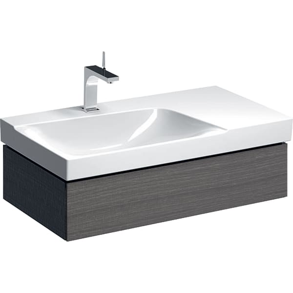Тумба для раковини Geberit Xeno² з полицею і одним висувним ящиком ДСП сірий/меламін деревна структура 500.513.43.1