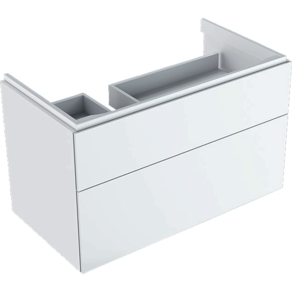Тумба для раковины Geberit Xeno² с полкой и двумя выдвижными ящиками ДСП белый/высокоглянцевое покрытие 500.515.01.1