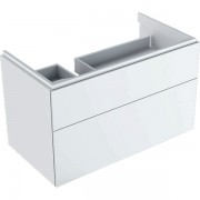 Тумба для раковины Geberit Xeno² с полкой и двумя выдвижными ящиками ДСП белый/высокоглянцевое покрытие 500.515.01.1