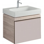 Тумба для раковины Geberit Citterio с одним выдвижным ящиком ДСП бежевое глянцевое стекло/бежевый дуб 500.556.JI.1
