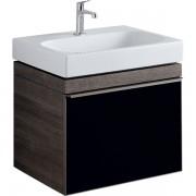 Тумба для раковини Geberit Citterio з одним висувним ящиком ДСП чорне глянцеве скло/сіро-коричневий дуб 500.556.JJ.1
