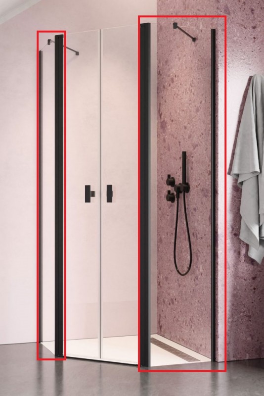 Комплект бічних стінок Radaway Nes Black PTD 80Zх80S чорний/прозоре скло 10051400-54-01