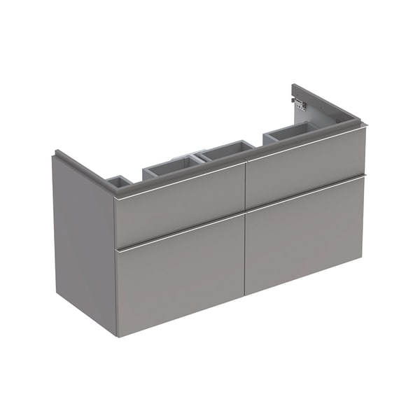 Тумба для двойной раковины Geberit iCon с четырьмя выдвижными ящиками ДСП платиновый/высокоглянцевое покрытие 840522000