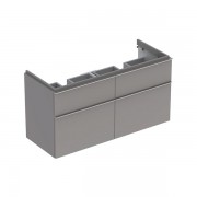 Тумба для двойной раковины Geberit iCon с четырьмя выдвижными ящиками ДСП платиновый/высокоглянцевое покрытие 840522000