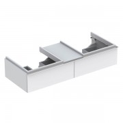 Тумба для двох раковин Geberit iCon з двома висувними ящиками і полицею ДСП білий/матове покриття 841320000