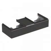 Тумба для двух раковин Geberit iCon с двумя выдвижными ящиками и полкой ДСП лава/матовое покрытие 841321000